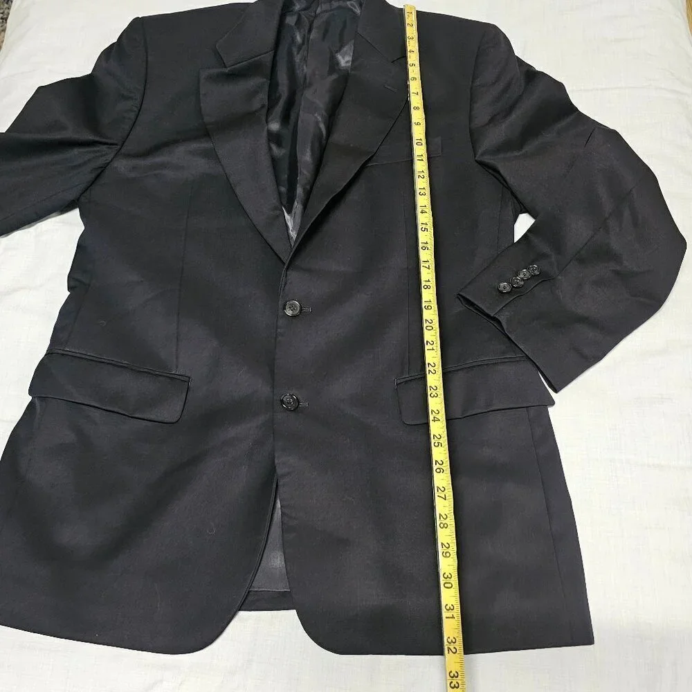 Lauren Ralph Lauren Coat Blazer Men Size 42 L Navy Blue Pure Woolmark 100% Wool